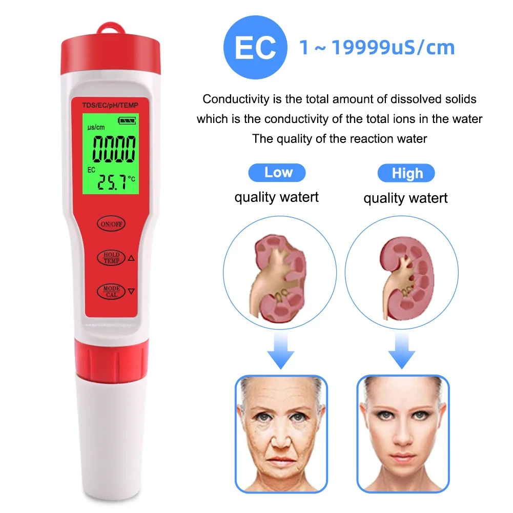4 IN 1 TDS PH Meter PH/TDS/EC/ - Ph Meter Digital Water Tester recension och pris