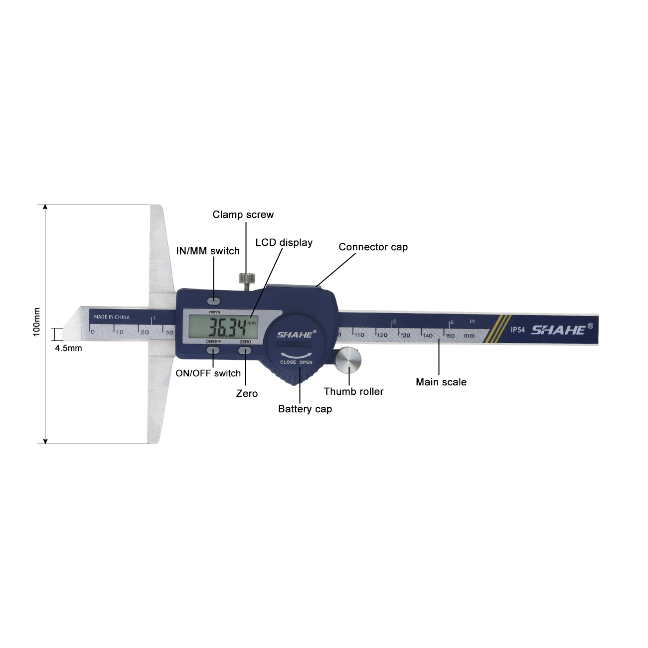 SHAHE Digital Depth Caliper 15 - Digital Caliper 150Mm Stainless Steel recension och pris